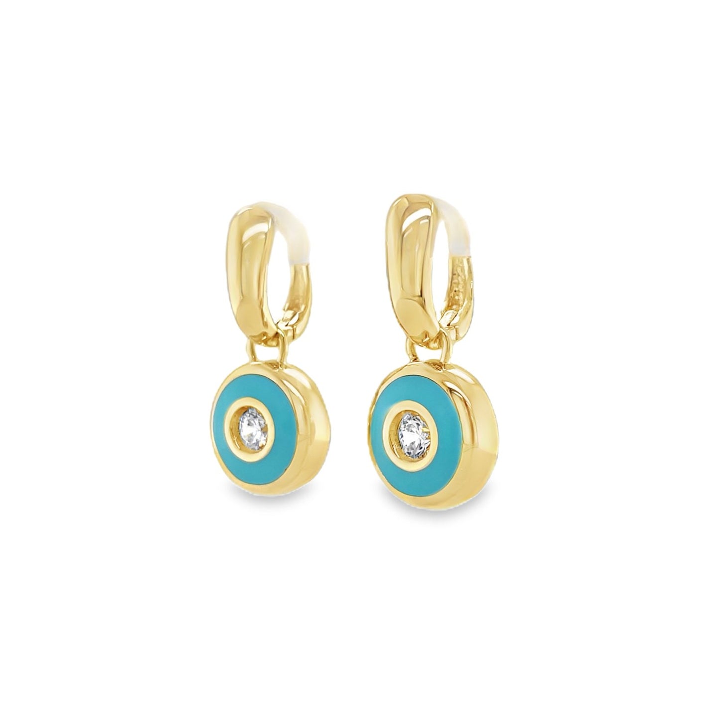 Jai's 14K Yellow Gold Sparkling Turquoise Drop Earrings