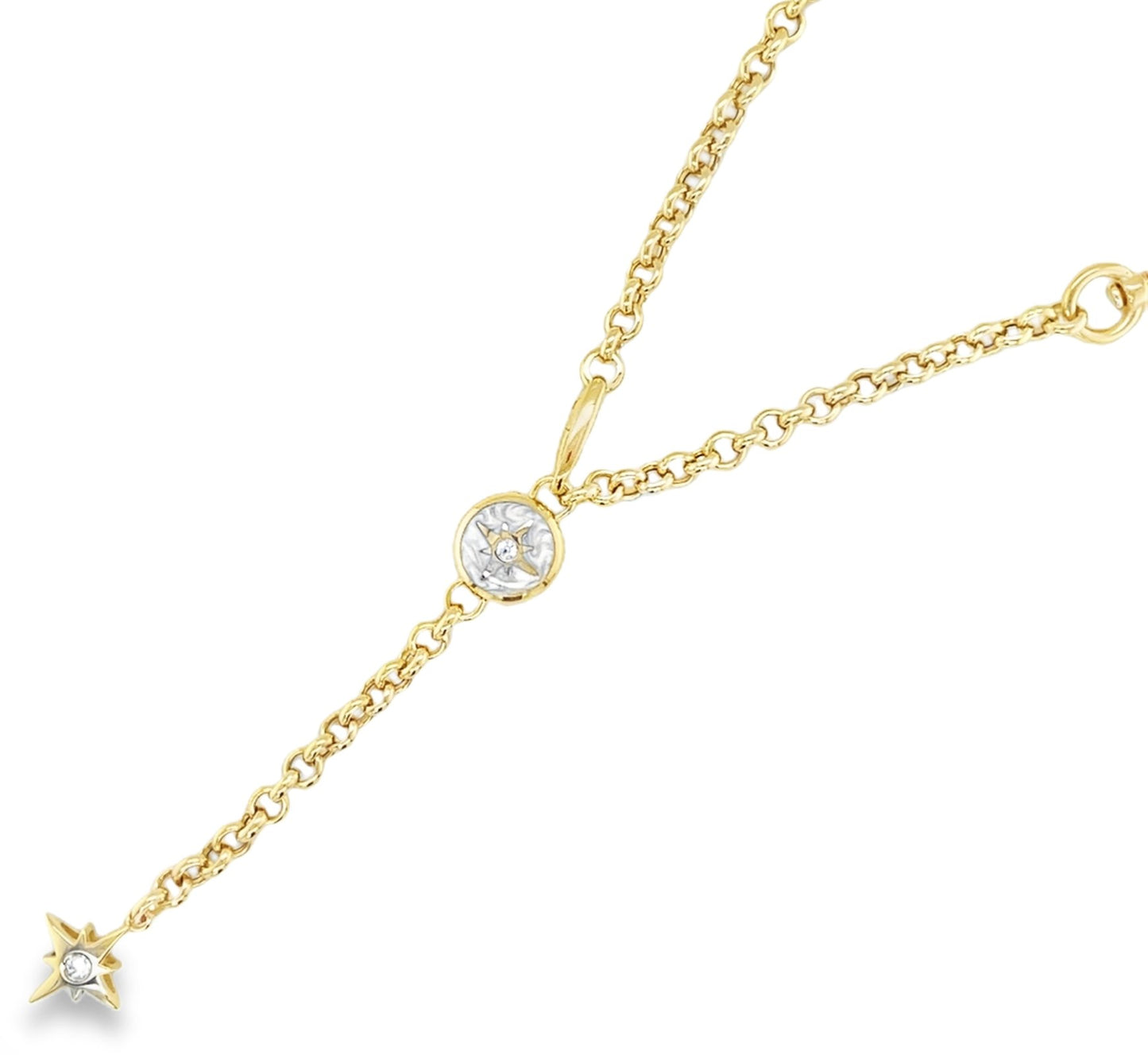 Jai's 14K Yellow Gold Mother-of-Pearl Northstar Lariat Necklace