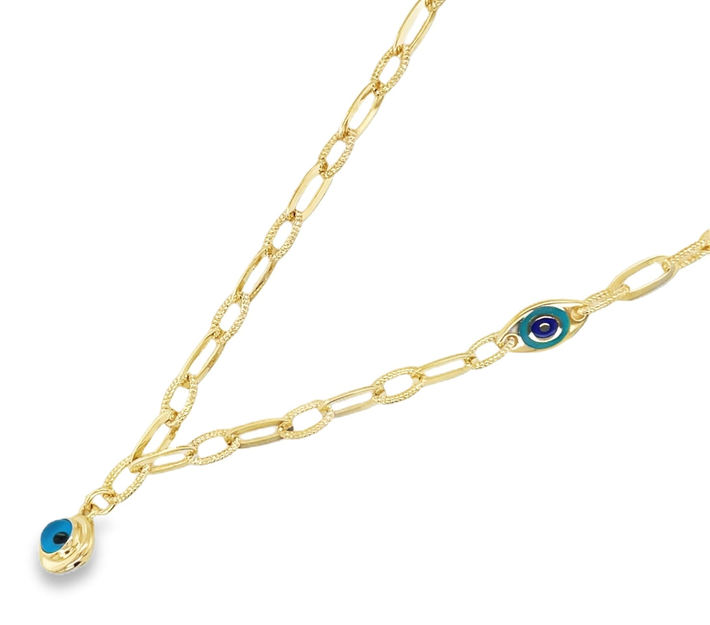 Jai's 14K Yellow Gold Turquoise Charm Necklace