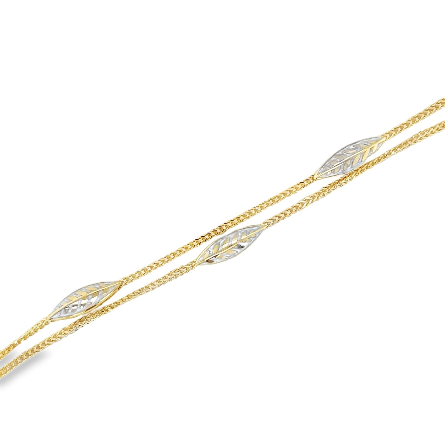 Jai's 14K Yellow Gold Foxtail Leaf Chain Bracelet