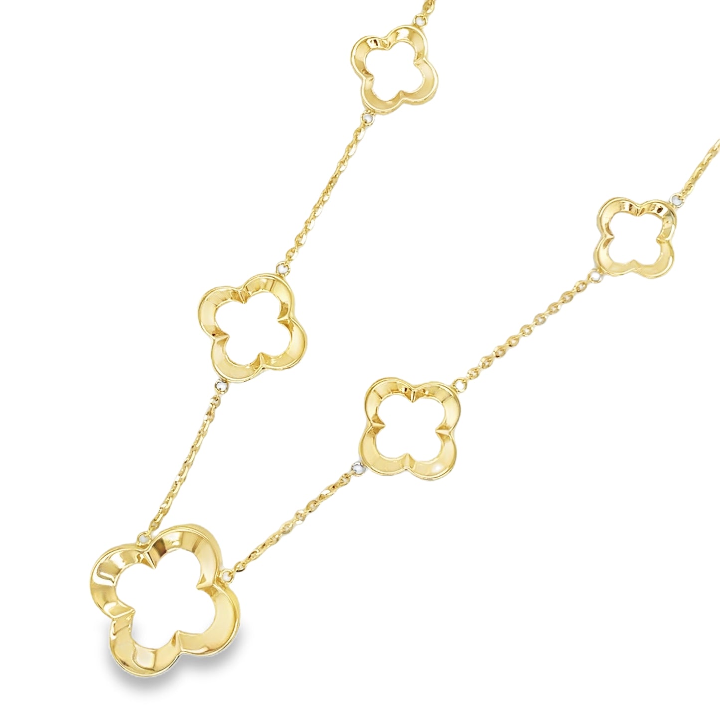 Jai's 14K Yellow Gold Clover Necklace