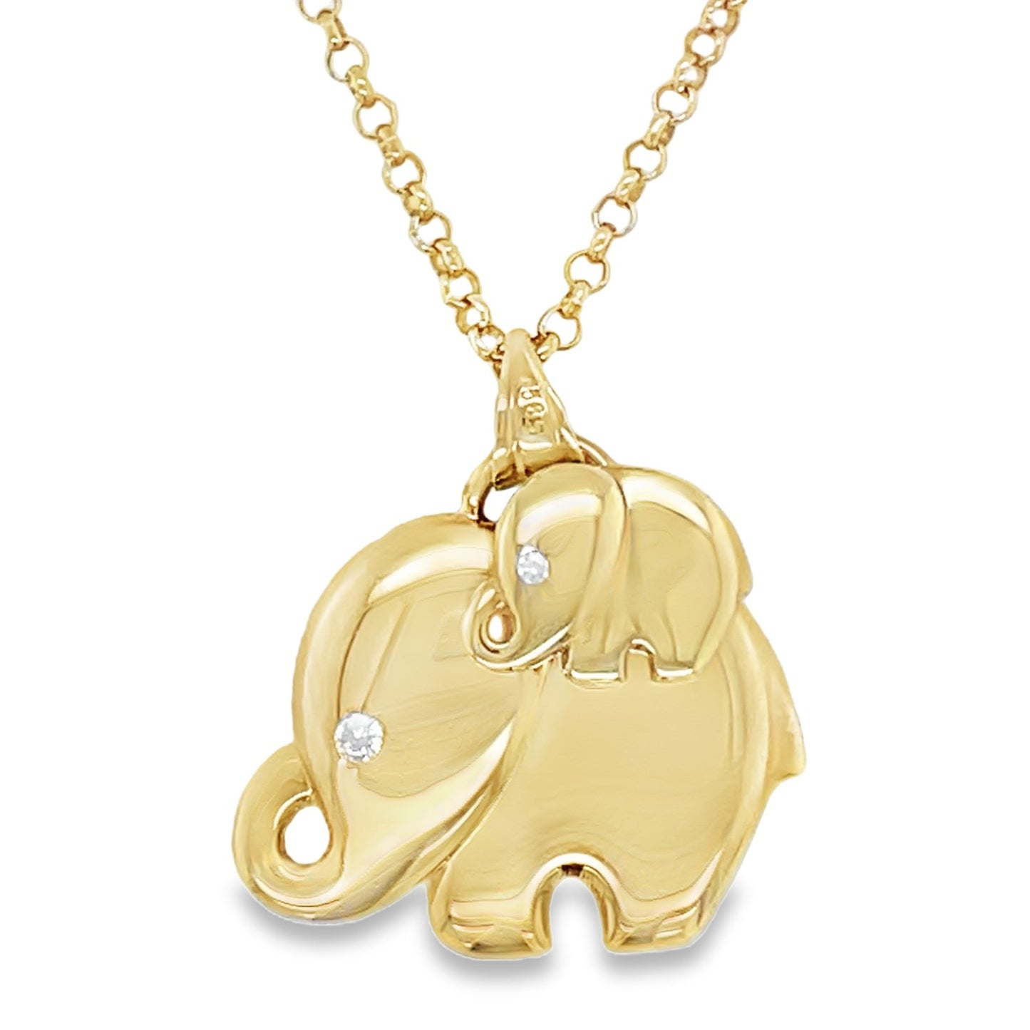 Jai's 14K Yellow Gold Elephant Necklace - 16"