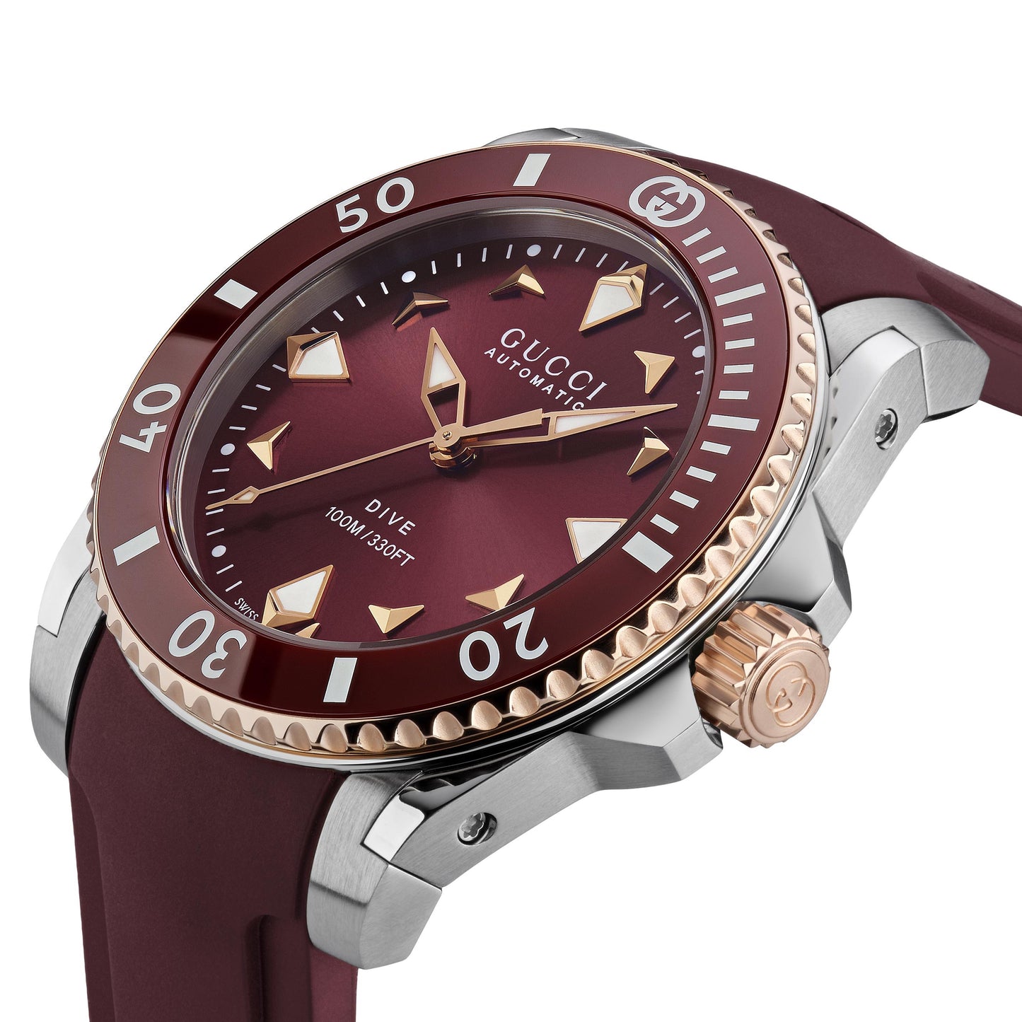 Gucci's Dive with Burgundy Dial