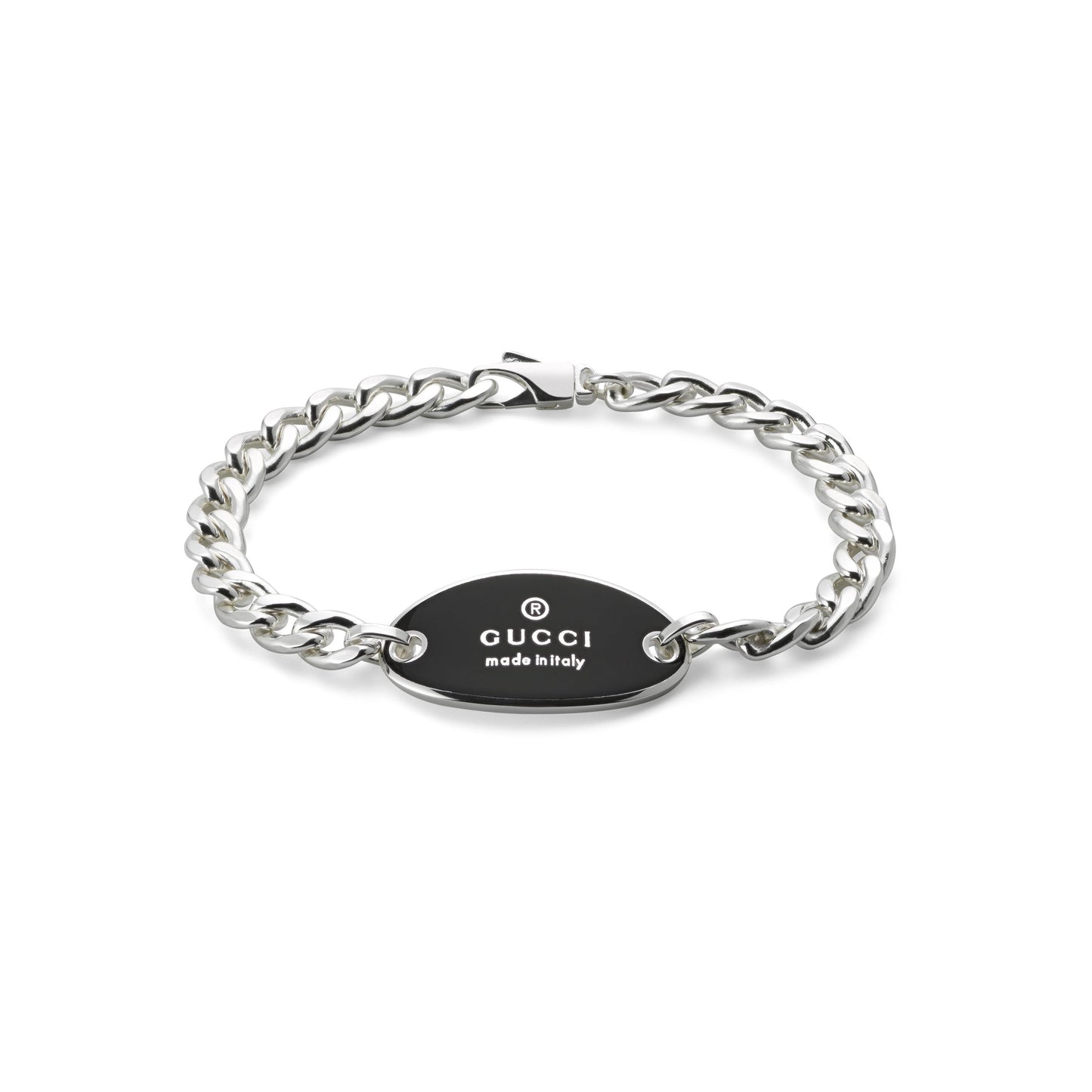 Gucci's Silver Trademark Tag Chain Bracelet