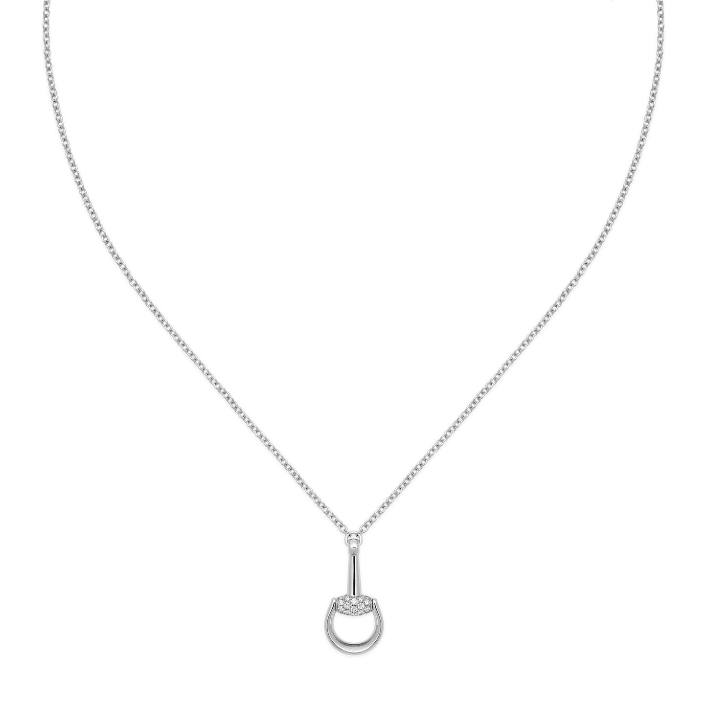Gucci's 18K White Gold Horsebit Necklace