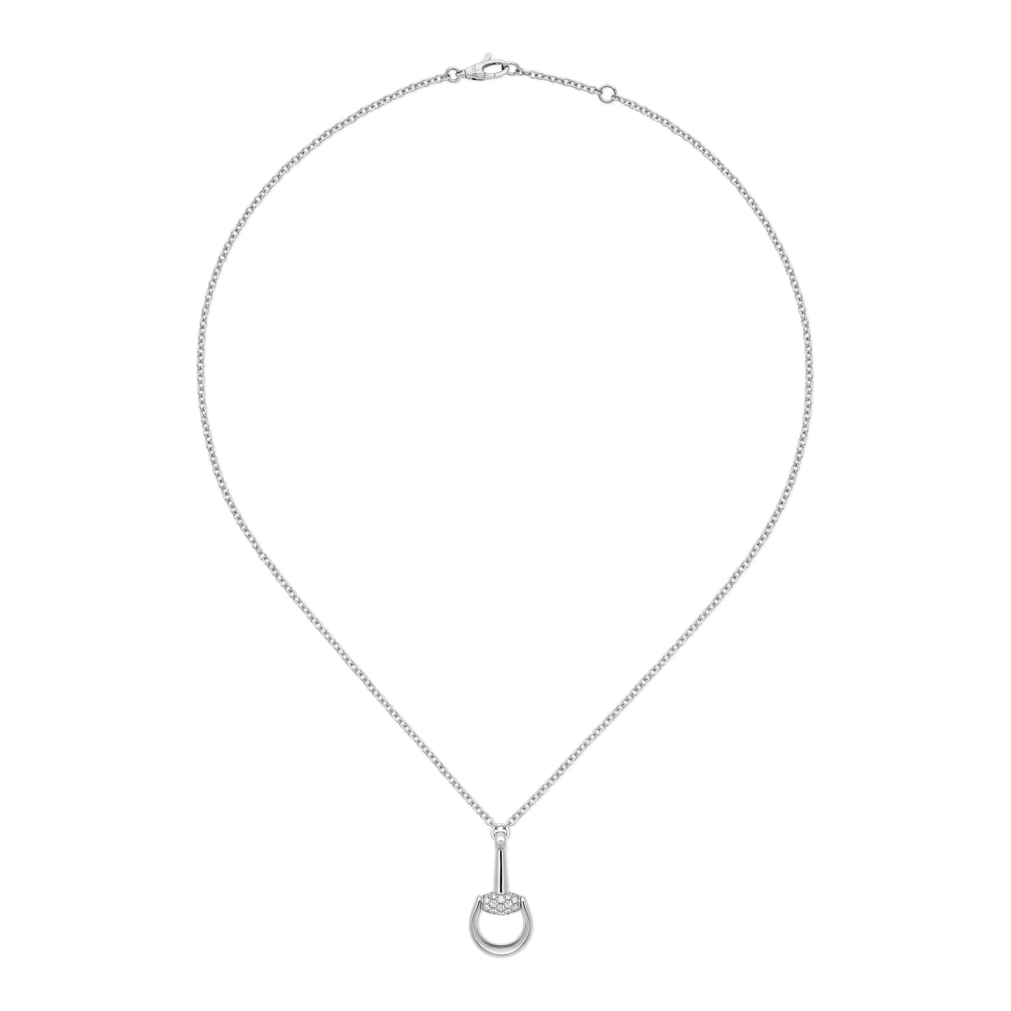 Gucci's 18K White Gold Horsebit Necklace