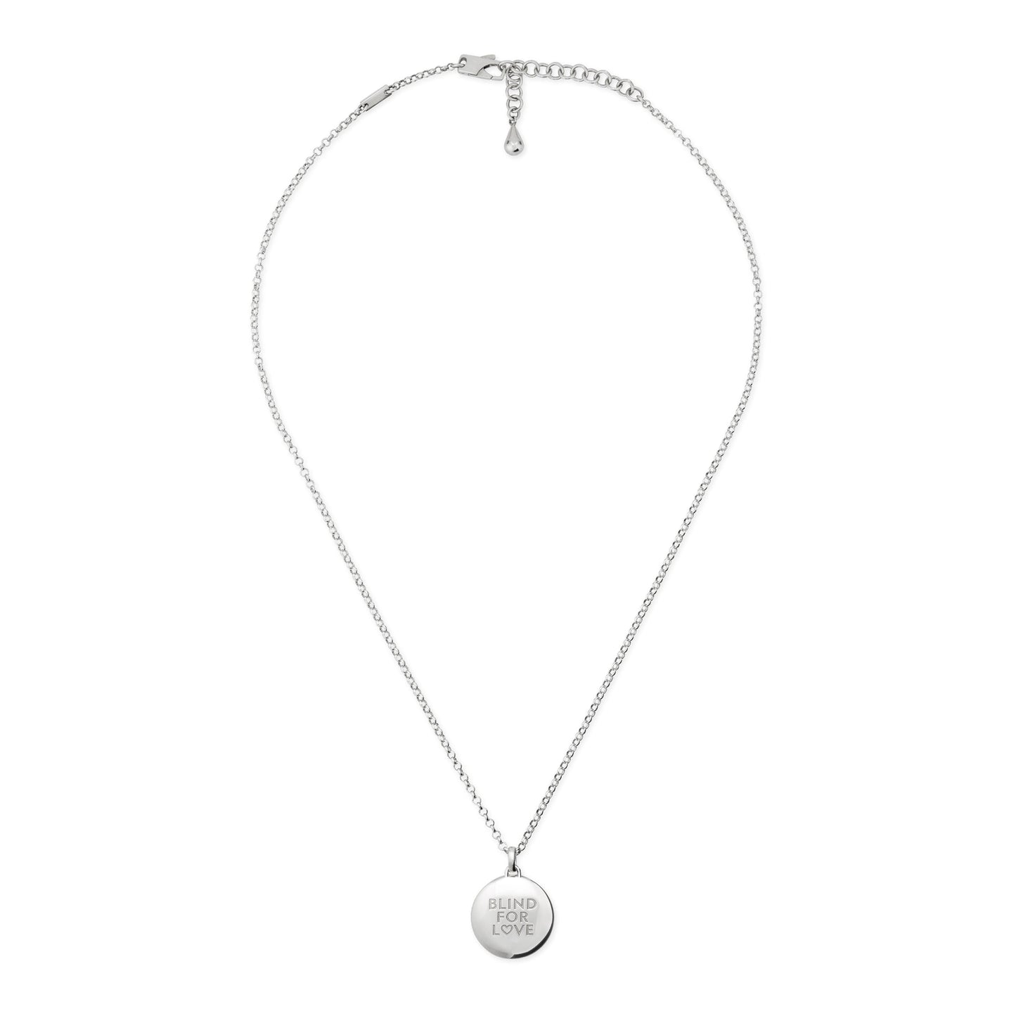 Gucci's Silver Blind for Love Necklace