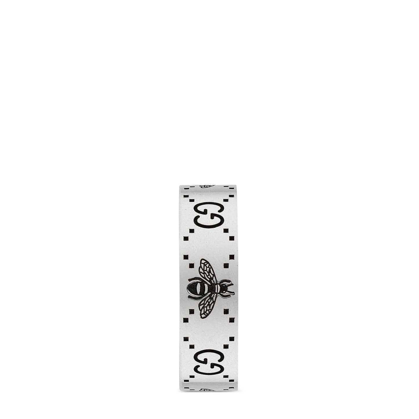 Gucci's Silver GG & Bee Ring