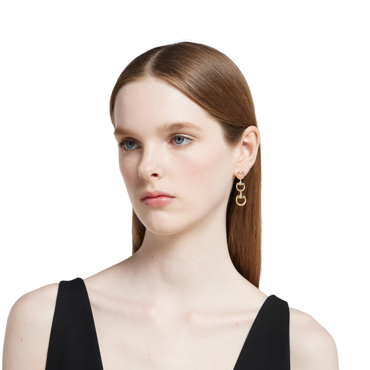 Gucci's 18K Yellow Gold Horsebit Drop Earrings