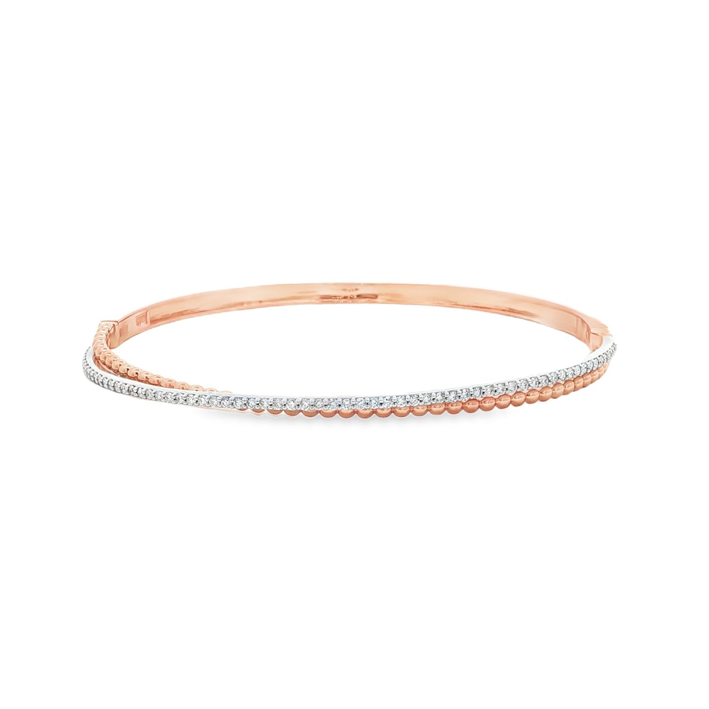 Jai's 18K Two-tone Two-strand Semi-pave Diamond Bangle