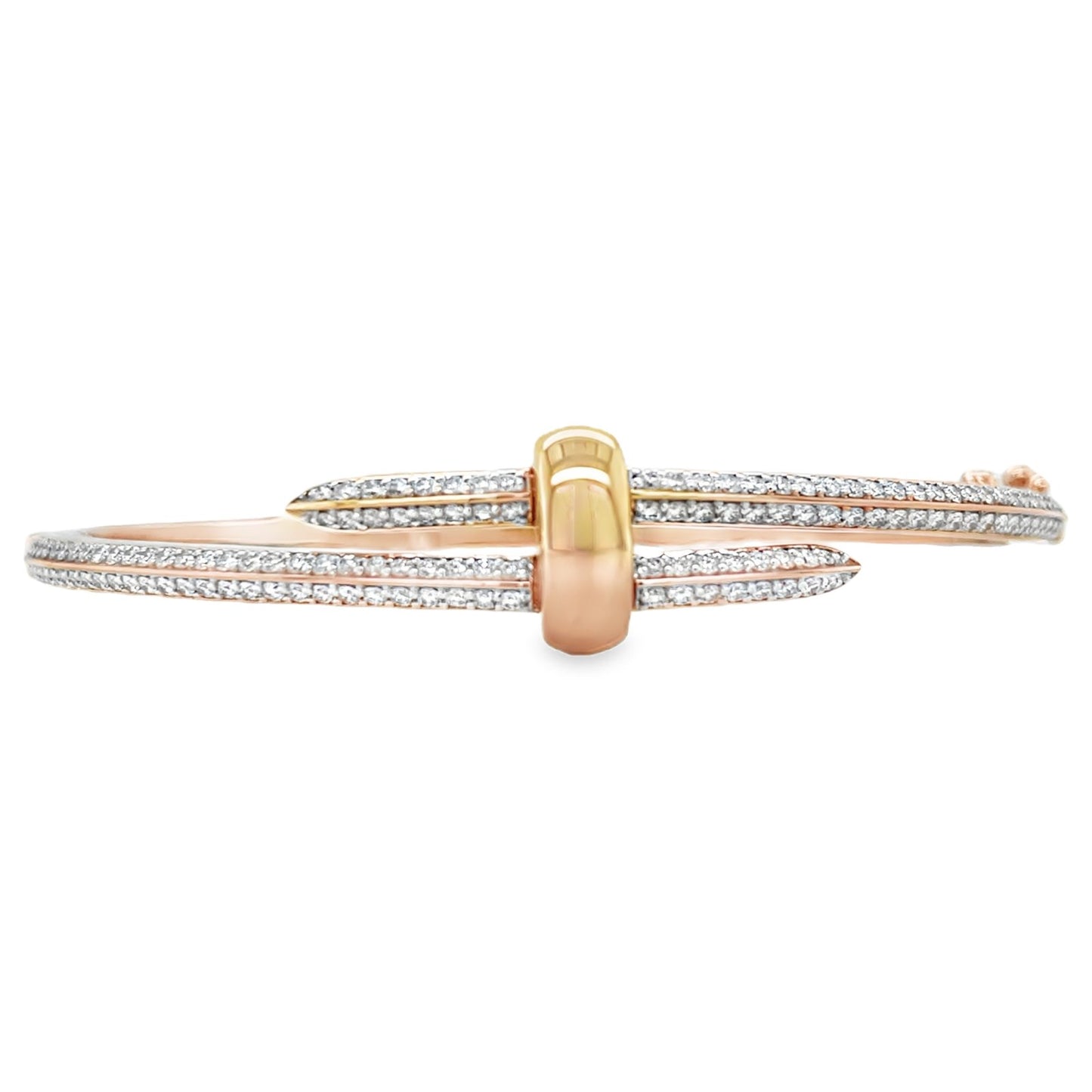 Jai's 18K Rose Gold Dual-band Diamond Bangle