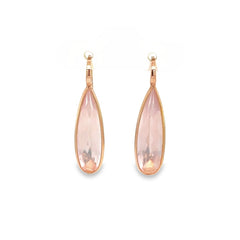 Jai's 18K Rose Gold Pink Quartz Teardrop Earrings