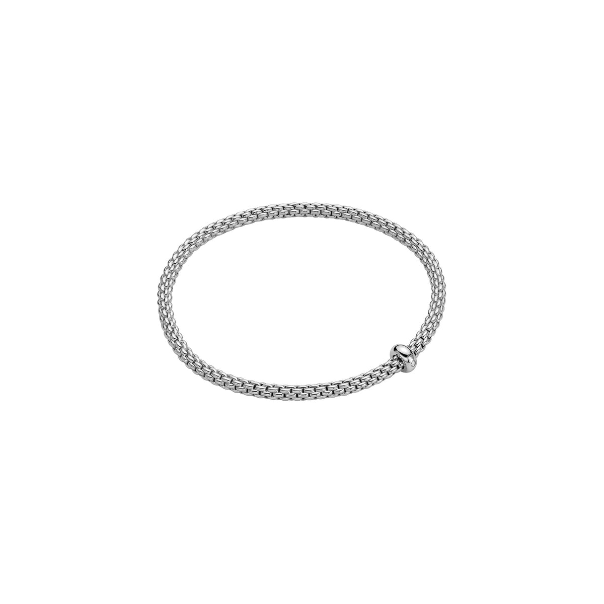 Fope's 18K White Gold Prima Flex'it Solitaire Diamond Bracelet