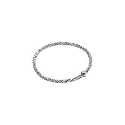 Fope's 18K White Gold Prima Flex'it Solitaire Diamond Bracelet