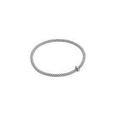 Fope's 18K White Gold Prima Flex'it Solitaire Diamond Bracelet