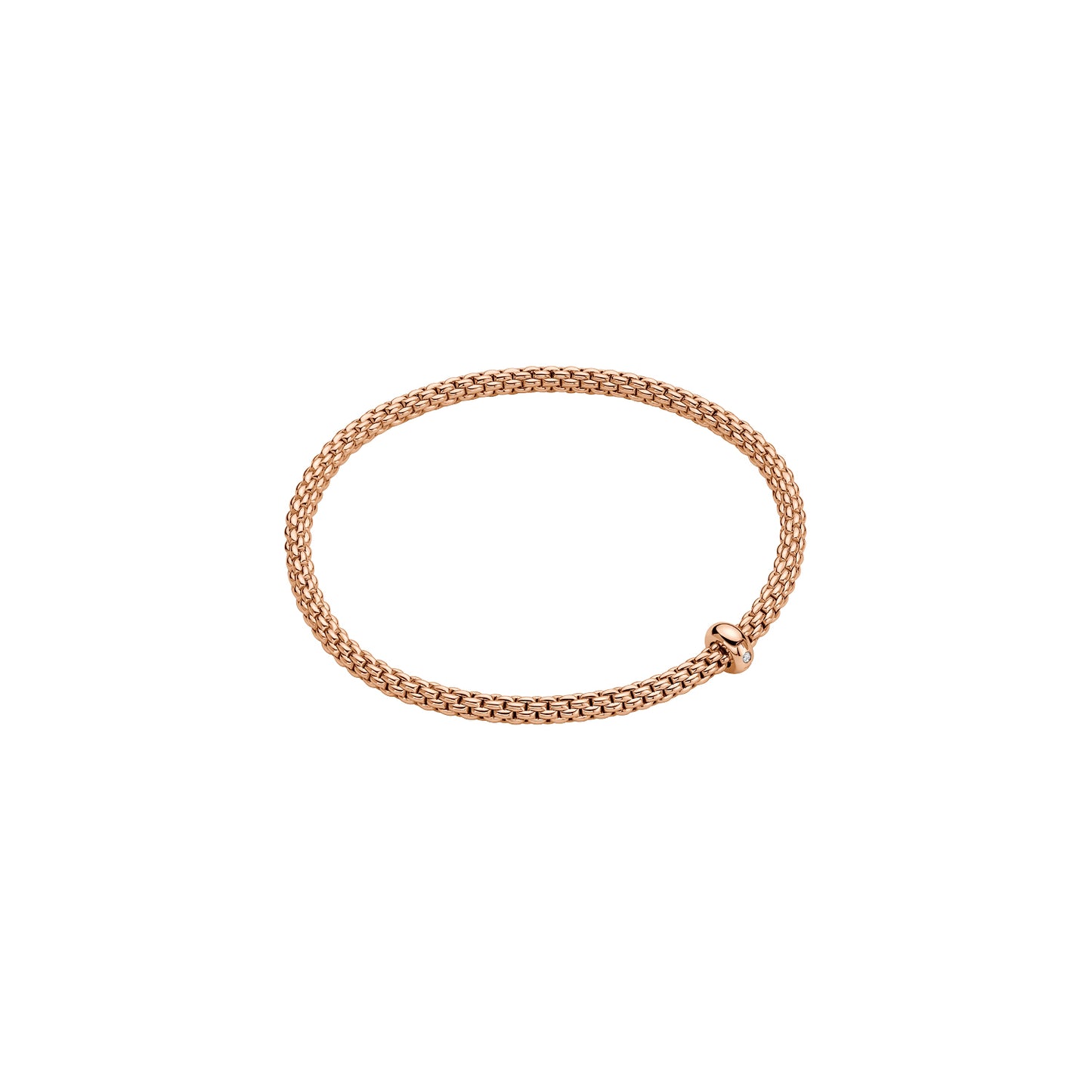 Fope's 18K Rose Gold Prima Flex'it Solitaire Diamond Bracelet