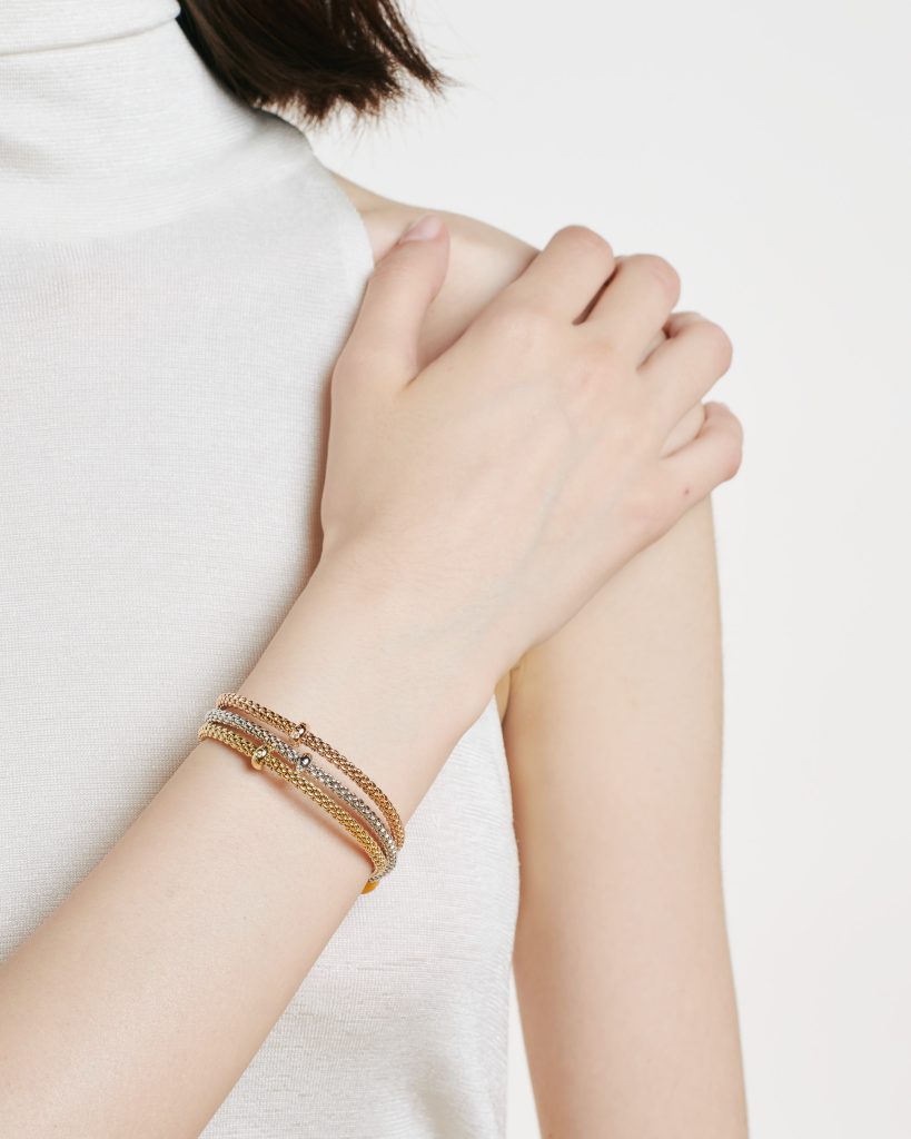 Fope's 18K Rose Gold Prima Flex'it Solitaire Diamond Bracelet