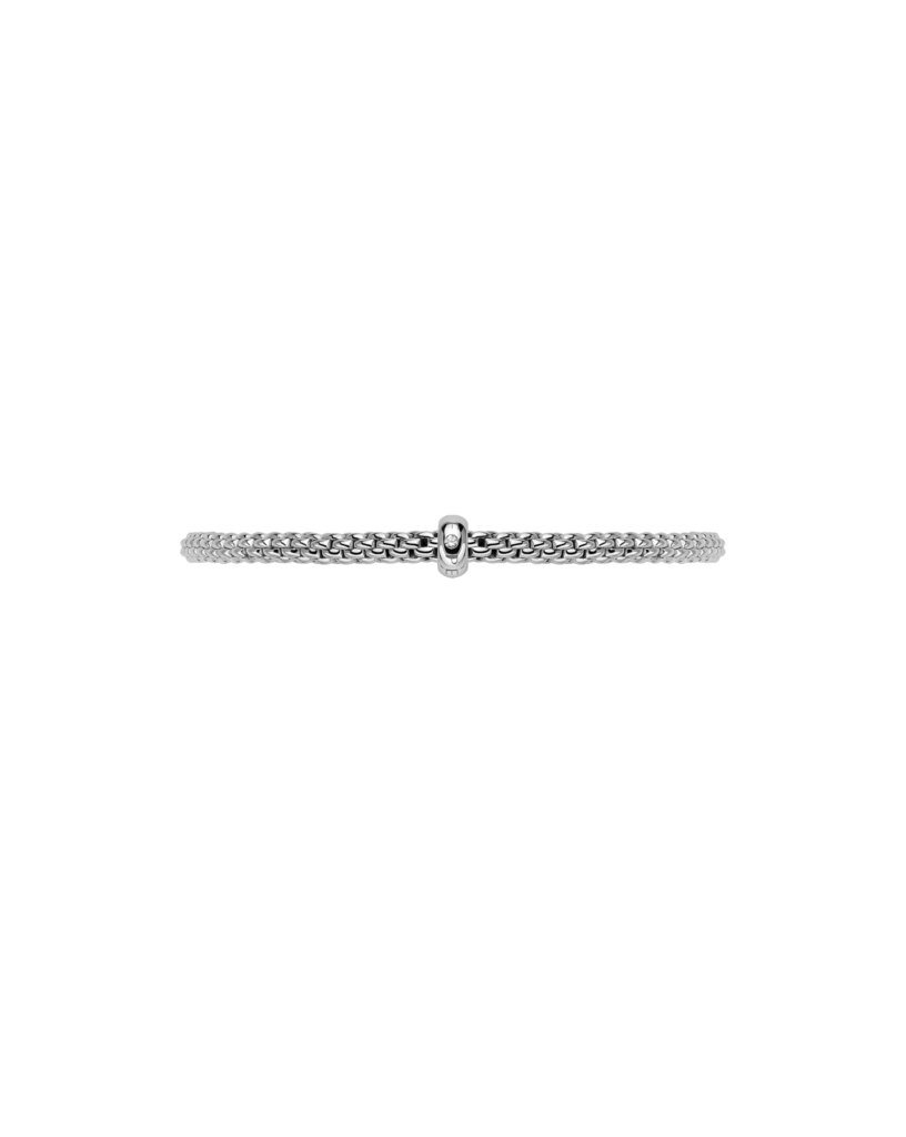 Fope's 18K White Gold Prima Flex'it Solitaire Diamond Bracelet