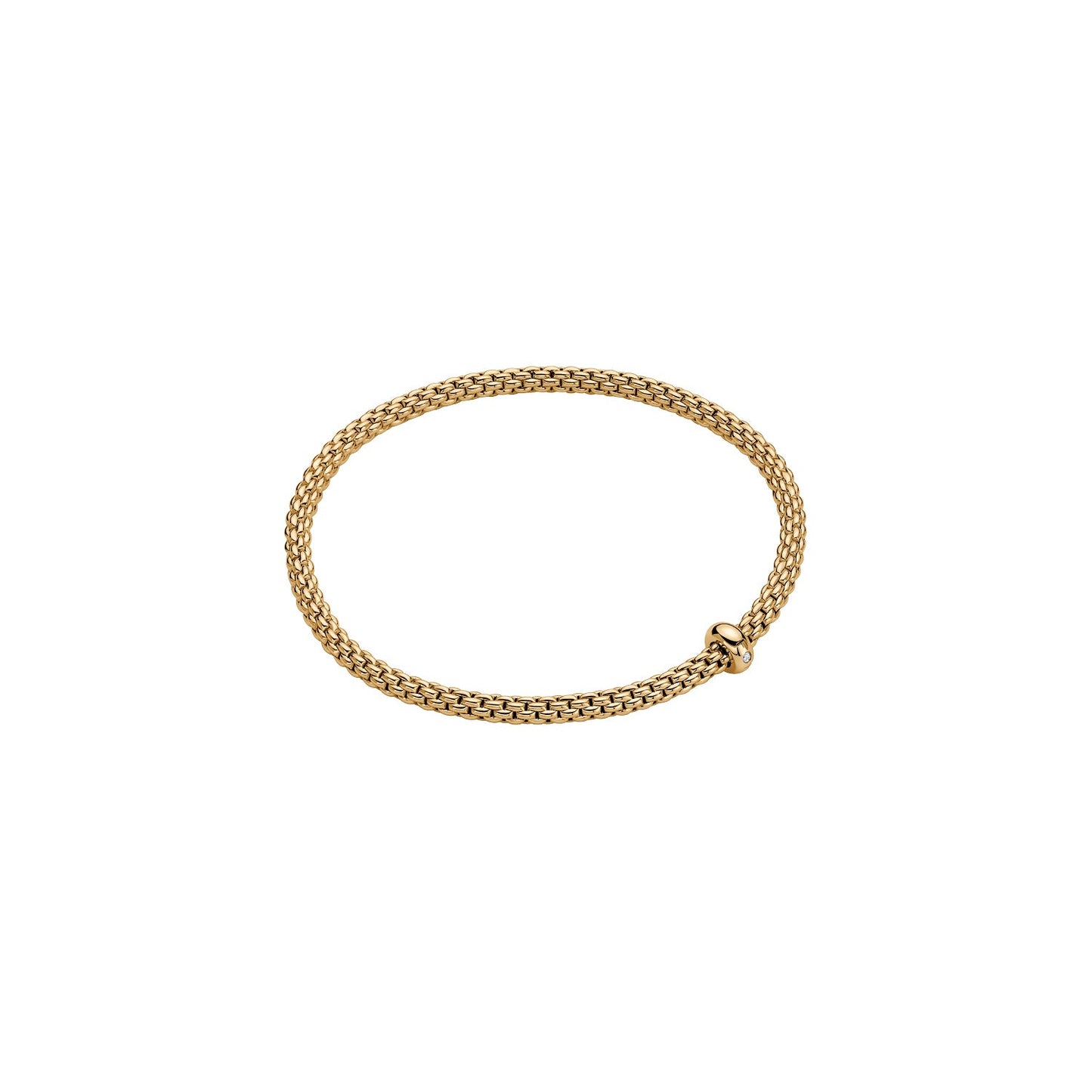 Fope's 18K Yellow Gold Prima Flex'it Solitaire Diamond Bracelet