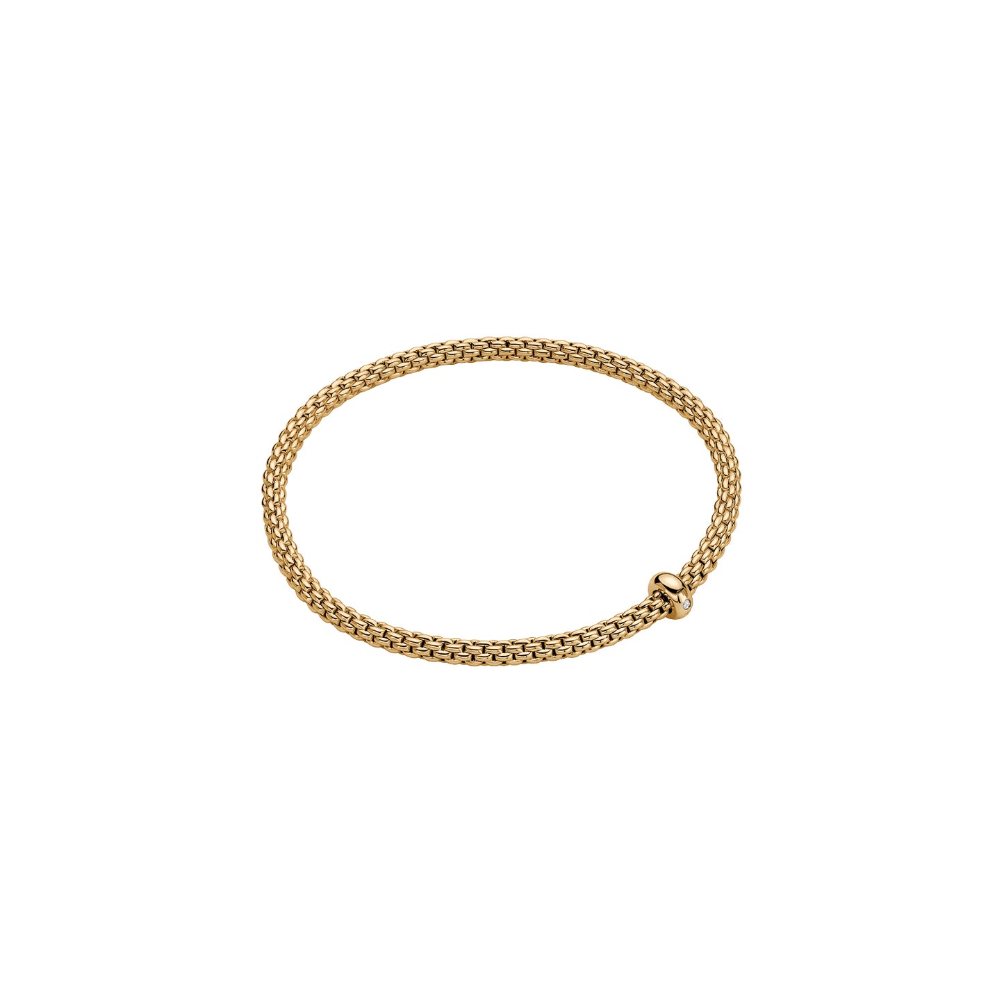 Fope's 18K Yellow Gold Prima Flex'it Solitaire Diamond Bracelet