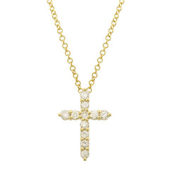 Jai's 14K Yellow Gold Diamond Cross Necklace
