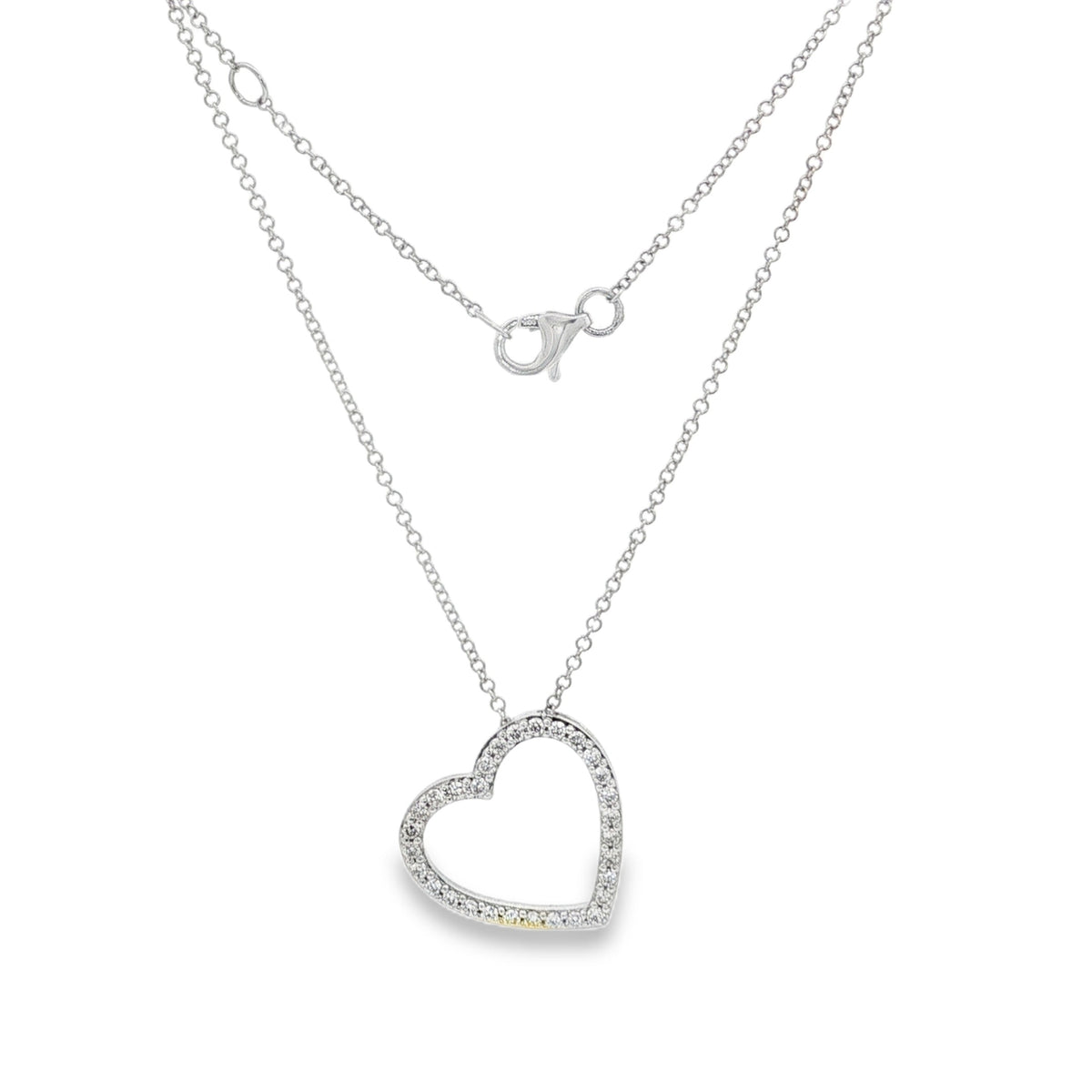 Jai's 14K White Gold Diamond Heart Necklace - 18"