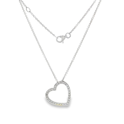 Jai's 14K White Gold Diamond Heart Necklace - 18"