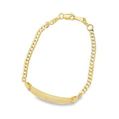 Jai's 14K Yellow Gold Baby Flat Cuban Curb ID Chain Bracelet - 5.5"