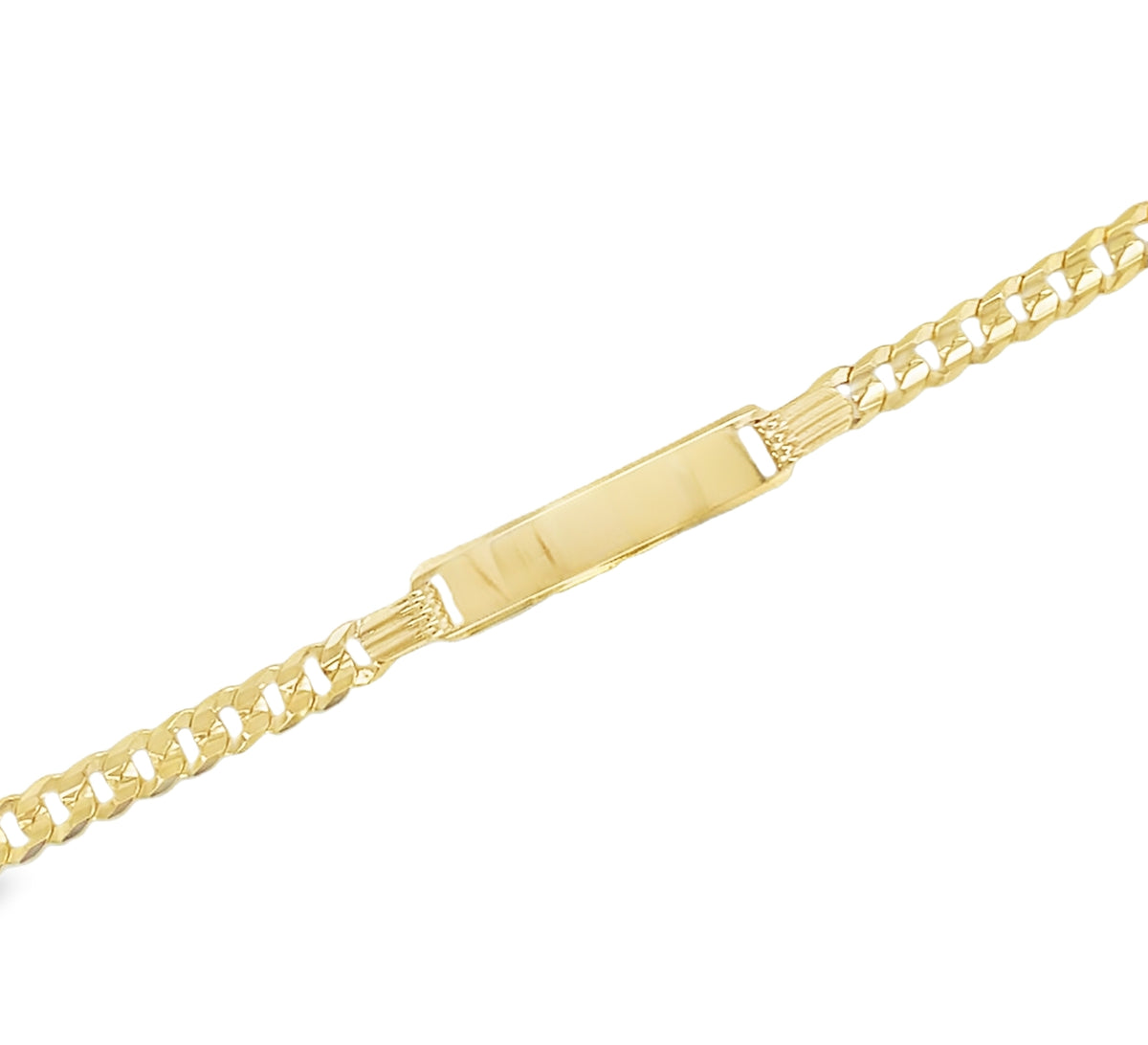 Jai's 14K Yellow Gold Baby Flat Cuban Curb ID Chain Bracelet