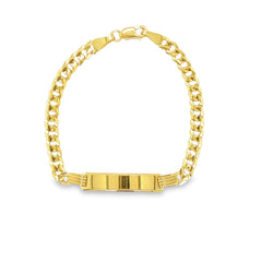 Jai's 14K Yellow Gold Baby Flat Cuban Curb ID Chain Bracelet