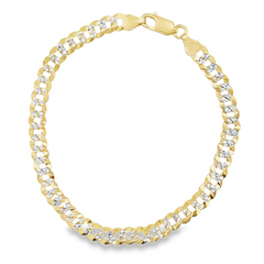 Jai's 14K Two-tone Diamond-cut Curb Chain Bracelet
