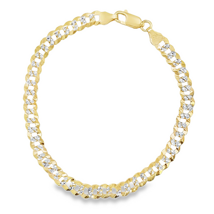 Jai's 14K Two-tone Diamond-cut Curb Chain Bracelet