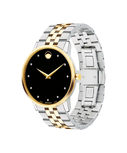 Movado's Museum Classic with Black Museum Dial & Diamonds