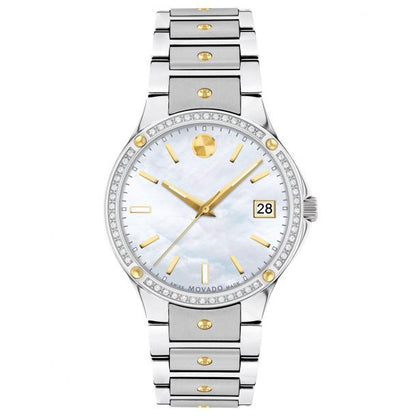 Movado's SE with White Mother-of-Pearl Dial & Diamonds