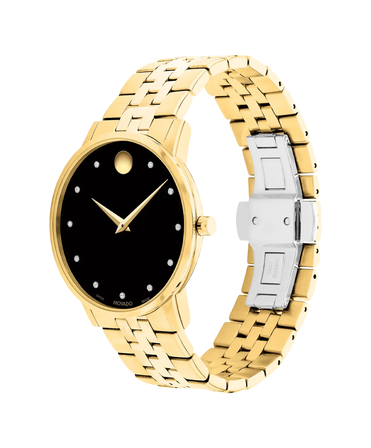Movado's Museum Classic with Black Museum Dial & Diamonds