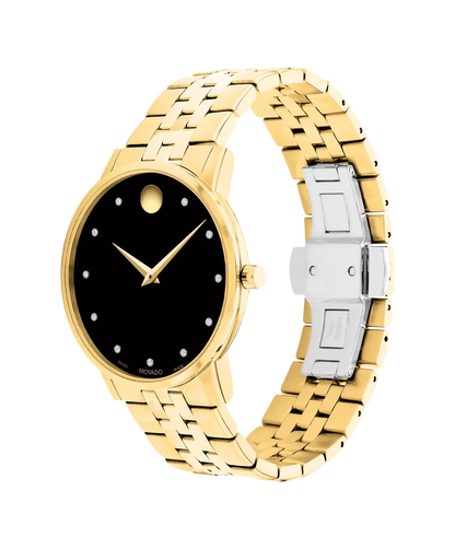 Movado's Museum Classic with Black Museum Dial & Diamonds