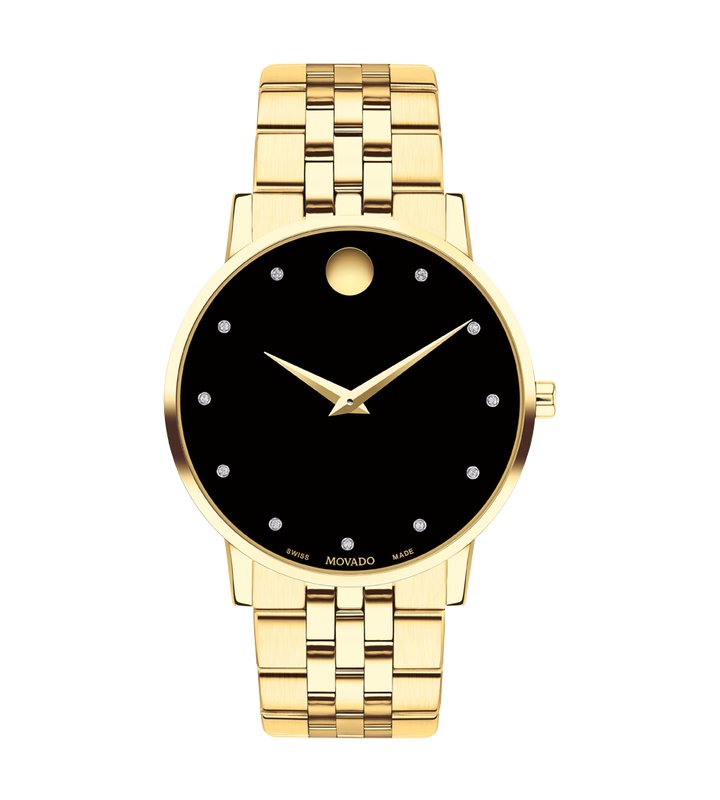 Movado's Museum Classic with Black Museum Dial & Diamonds