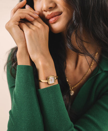 Movado's Museum Bangle with Champagne Museum Dial