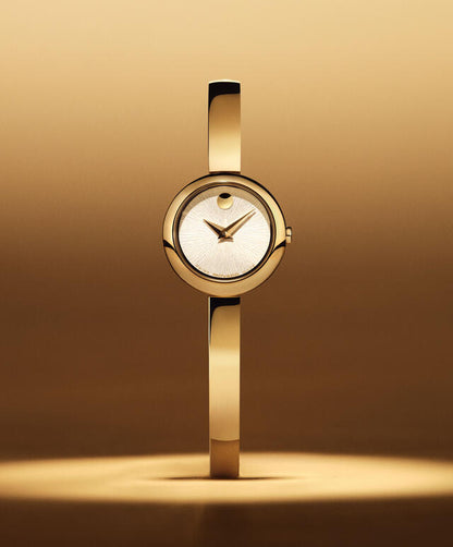 Movado's Museum Bangle with Silver-white Museum Dial