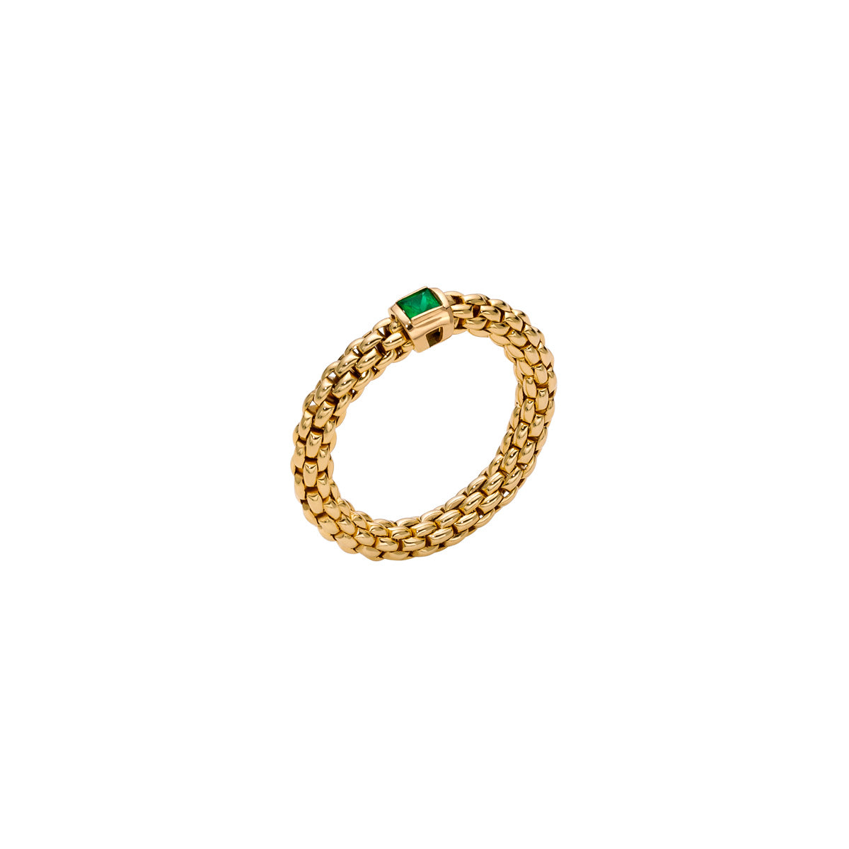 Fope's 18K Yellow Gold Souls Flex'it Emerald Ring