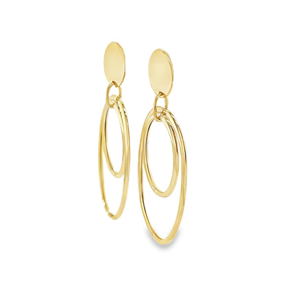 Jai's 18K Yellow Gold Oval Drop Earrings