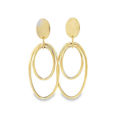 Jai's 18K Yellow Gold Oval Drop Earrings