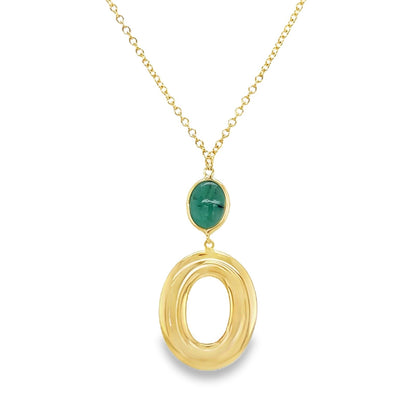 Jai's 18K Yellow Gold Green Gemstone Necklace