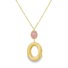 Jai's 18K Yellow Gold Pink Gemstone Necklace