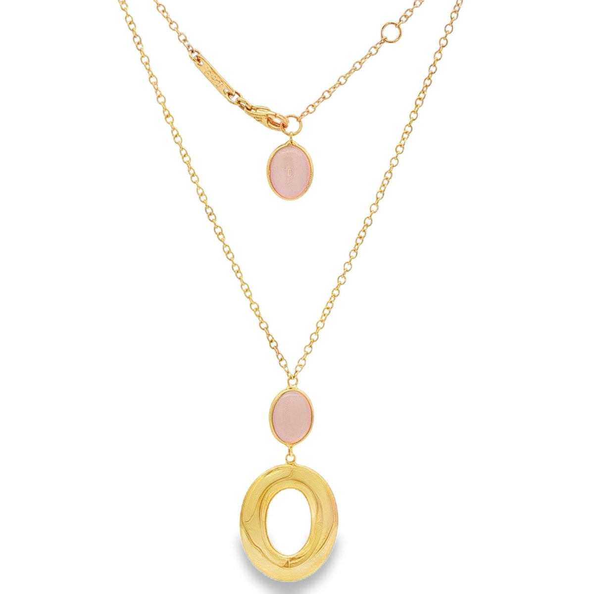 Jai's 18K Yellow Gold Pink Gemstone Necklace