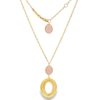 Jai's 18K Yellow Gold Pink Gemstone Necklace