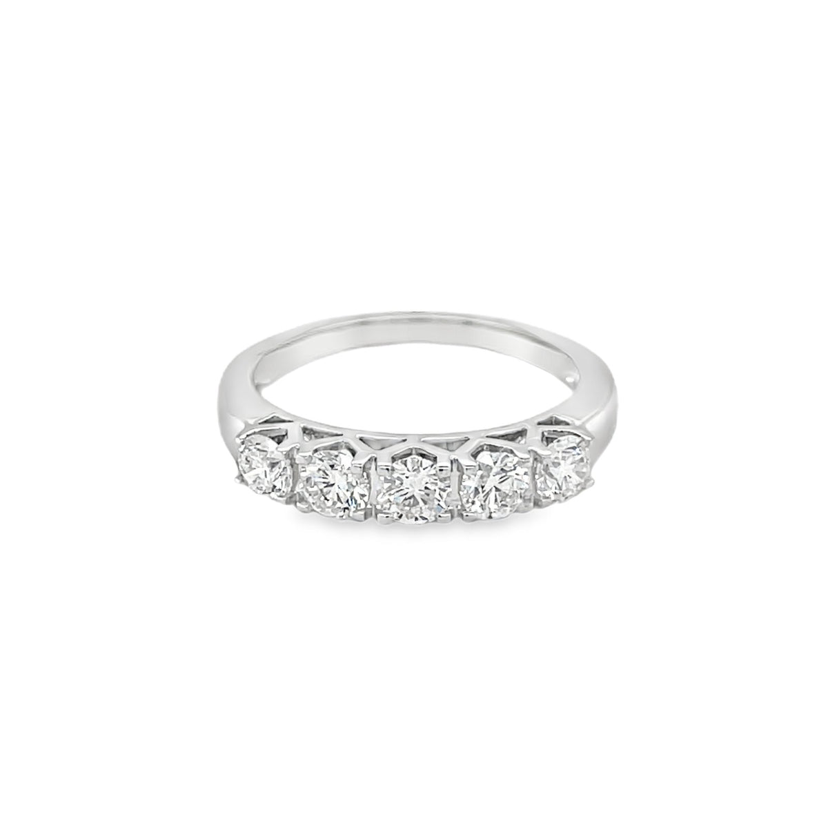 Jai's 14K White Gold Five-stone 1-carat Diamond Wedding Band