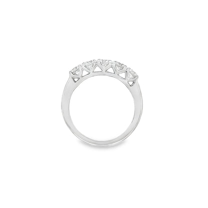Jai's 14K White Gold Five-stone 1-carat Diamond Wedding Band