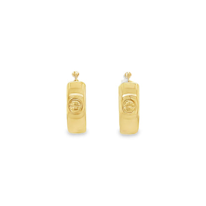 Jai's 18K Yellow Gold Thick Engraved Hoops
