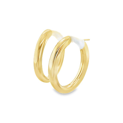 Jai's 18K Yellow Gold Medium Rounded Hoops